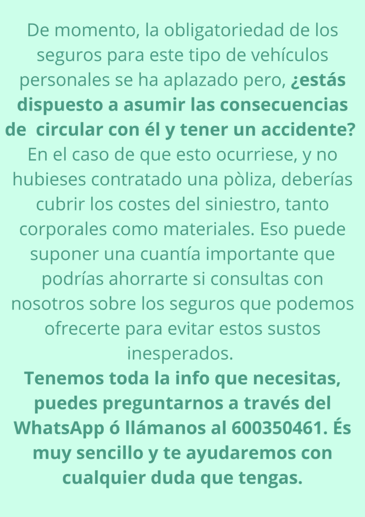 Descubre toda la INFORMACION SEGUROS DE PATINETES ELÉCTRICOS que necesitas para asegurar tu vehículo ligero y evitar sustos innecesarios